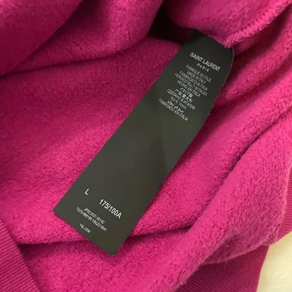 Saint Laurent Logo-Print Mens Purple Hoodie Sz L - Picture 7 of 9